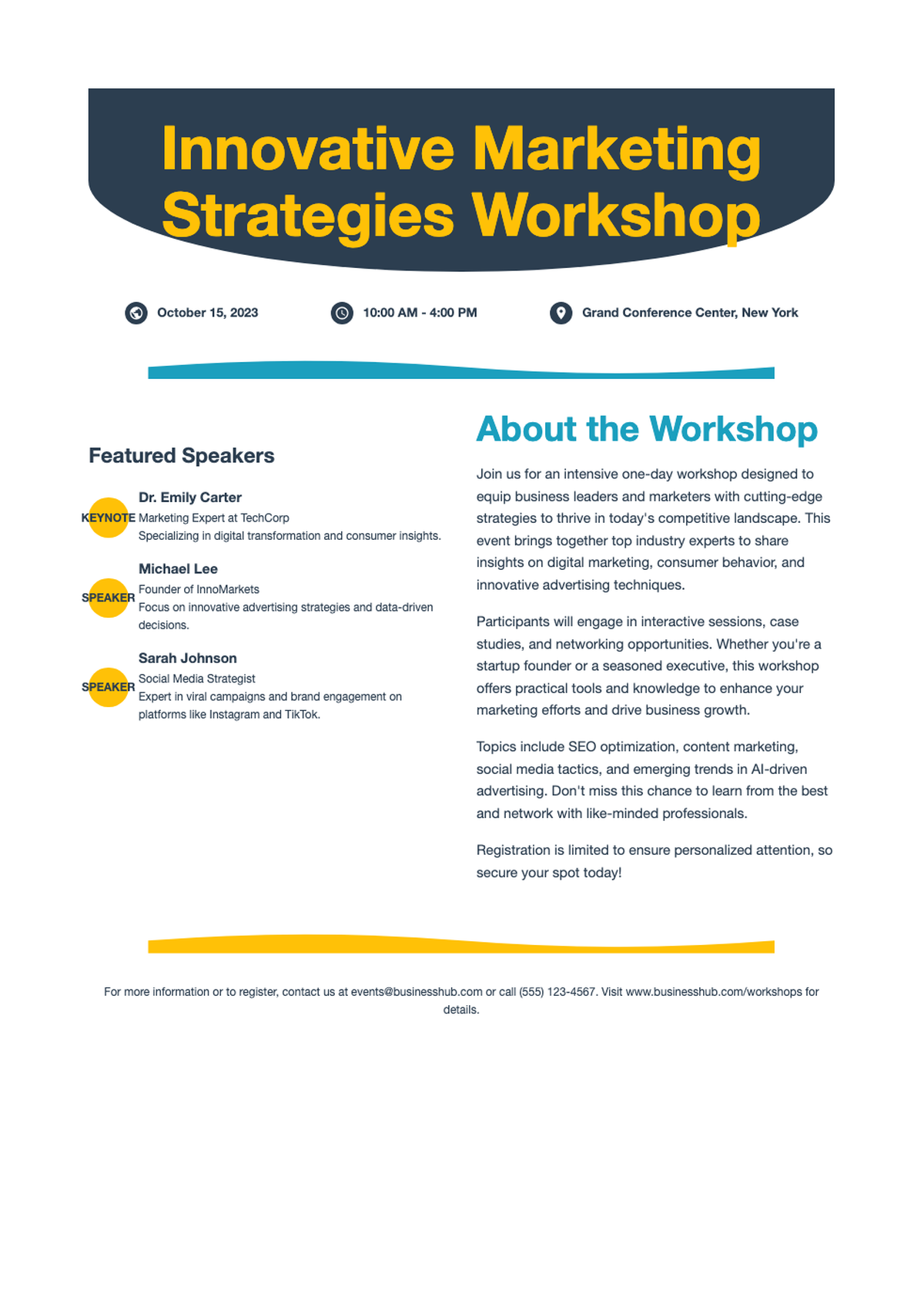 Modern business flyer template with abstract wave design and placeholder text_variant_3